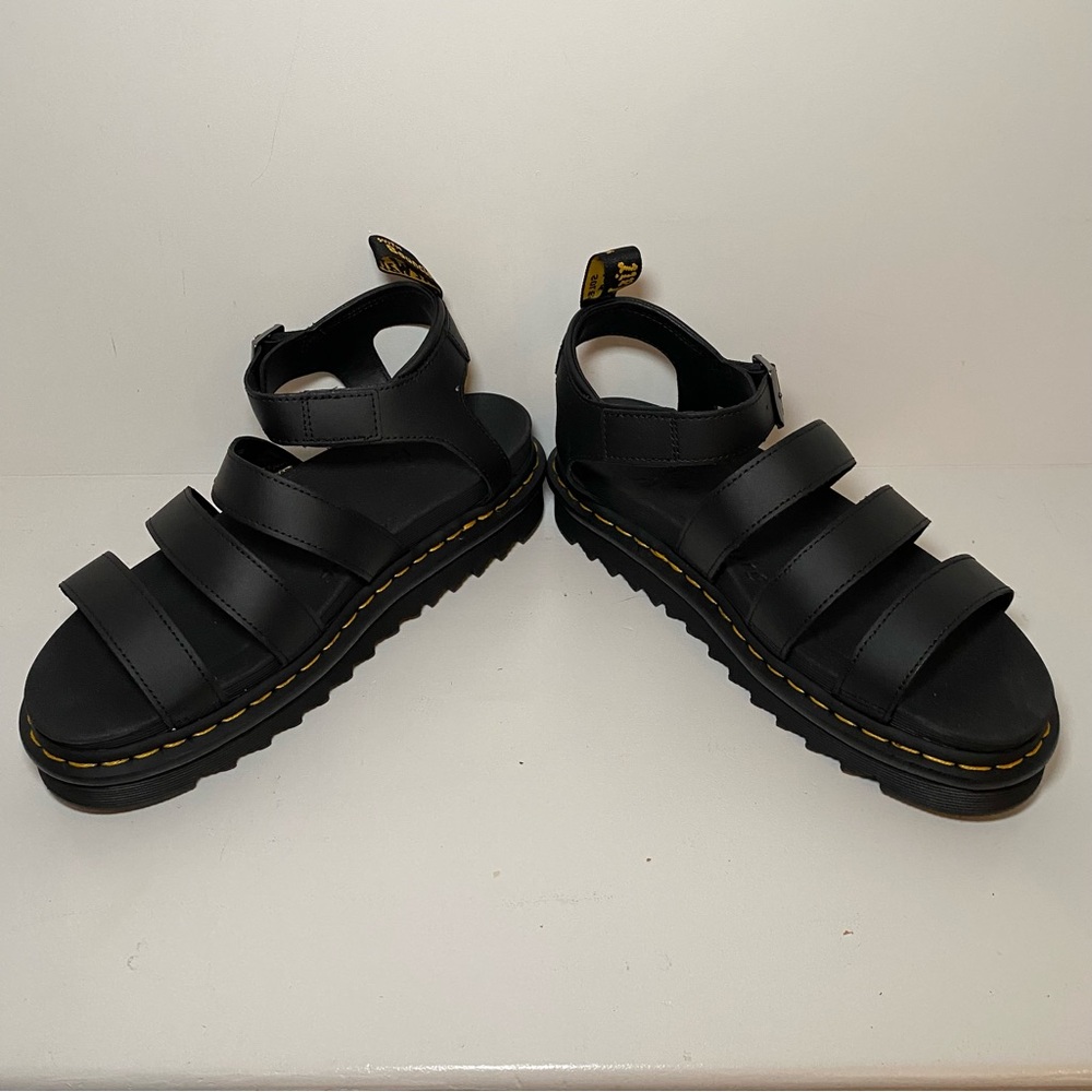 Dr. Doc Martens Blaire 3 Strap Pisa Leather Platform Flatform Sandals | Size 11 - Picture 10 of 16